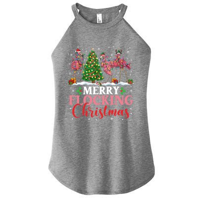 Flamingo Merry Flocking Christmas Funny Xmas Funny Gift Women's Perfect Tri Rocker Tank