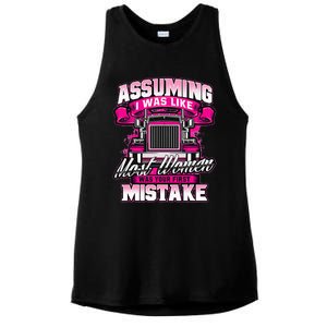 First Mistake Female Semi Truck Driver Trucker Trucking Ladies PosiCharge Tri-Blend Wicking Tank