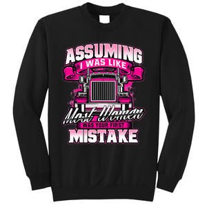 First Mistake Female Semi Truck Driver Trucker Trucking Sweatshirt