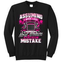 First Mistake Female Semi Truck Driver Trucker Trucking Sweatshirt