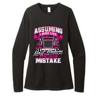 First Mistake Female Semi Truck Driver Trucker Trucking Womens CVC Long Sleeve Shirt