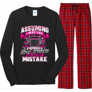 First Mistake Female Semi Truck Driver Trucker Trucking Long Sleeve Pajama Set