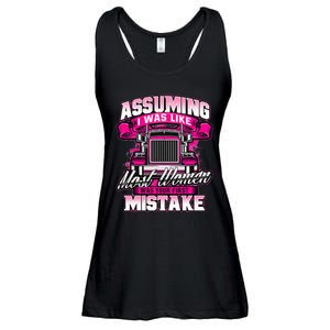 First Mistake Female Semi Truck Driver Trucker Trucking Ladies Essential Flowy Tank