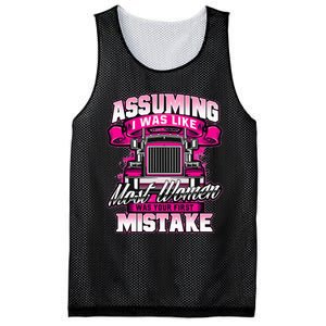 First Mistake Female Semi Truck Driver Trucker Trucking Mesh Reversible Basketball Jersey Tank