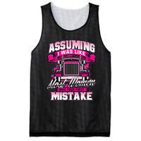 First Mistake Female Semi Truck Driver Trucker Trucking Mesh Reversible Basketball Jersey Tank