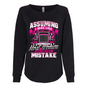 First Mistake Female Semi Truck Driver Trucker Trucking Womens California Wash Sweatshirt