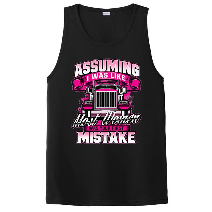 First Mistake Female Semi Truck Driver Trucker Trucking PosiCharge Competitor Tank