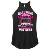 First Mistake Female Semi Truck Driver Trucker Trucking Women's Perfect Tri Rocker Tank