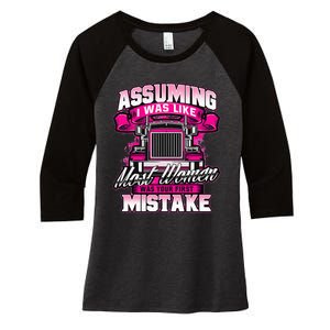 First Mistake Female Semi Truck Driver Trucker Trucking Women's Tri-Blend 3/4-Sleeve Raglan Shirt