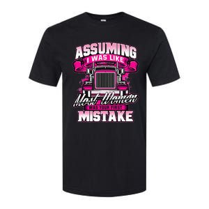 First Mistake Female Semi Truck Driver Trucker Trucking Softstyle CVC T-Shirt