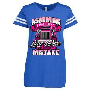 First Mistake Female Semi Truck Driver Trucker Trucking Enza Ladies Jersey Football T-Shirt