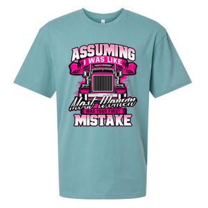 First Mistake Female Semi Truck Driver Trucker Trucking Sueded Cloud Jersey T-Shirt