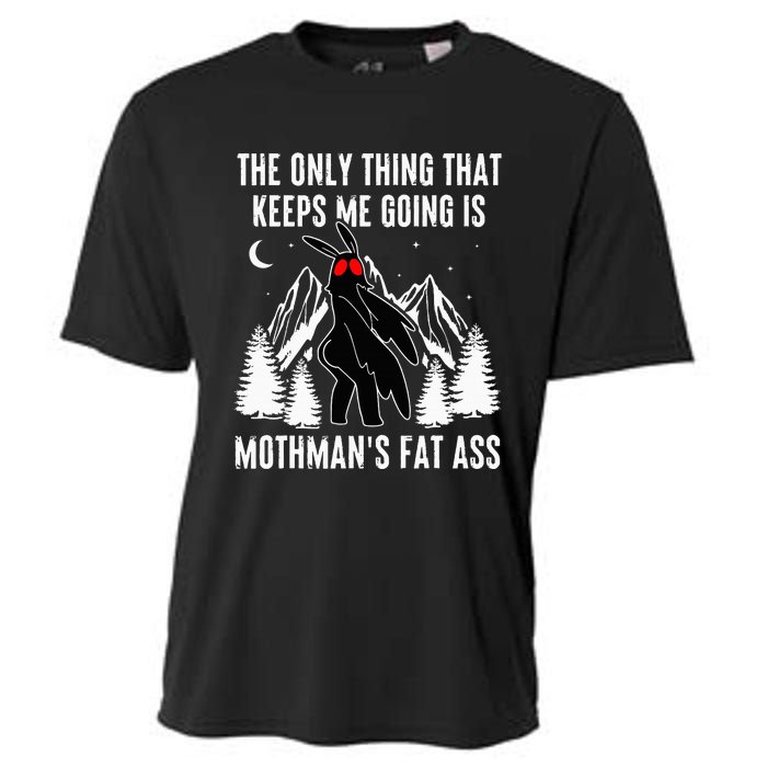 Funny Mothman Fat Ass Vintage Cryptid Cooling Performance Crew T-Shirt