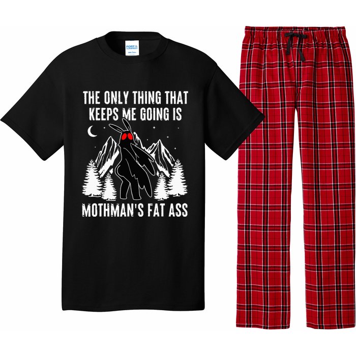 Funny Mothman Fat Ass Vintage Cryptid Pajama Set