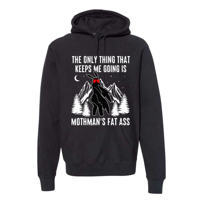 Funny Mothman Fat Ass Vintage Cryptid Premium Hoodie