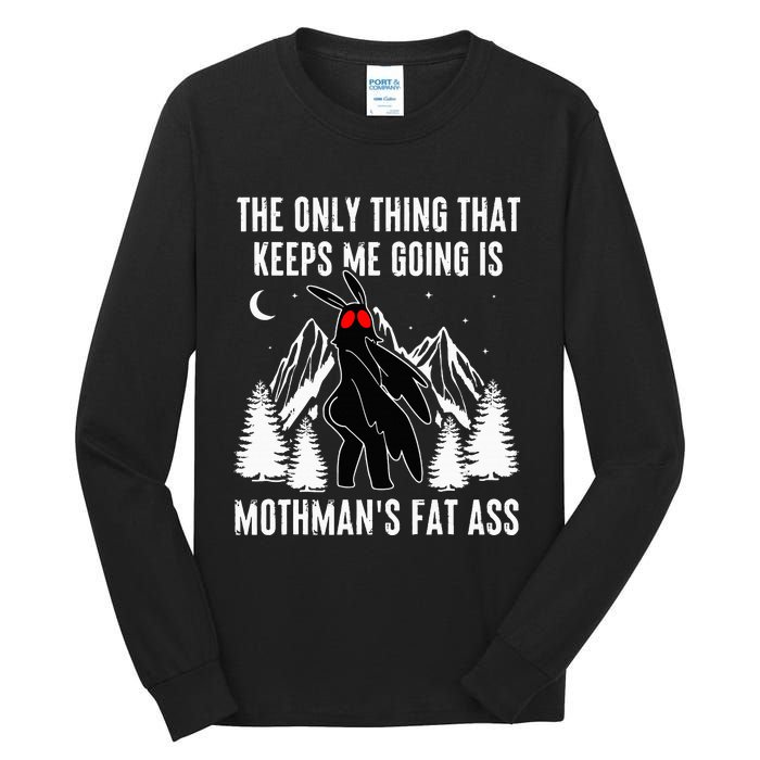 Funny Mothman Fat Ass Vintage Cryptid Tall Long Sleeve T-Shirt