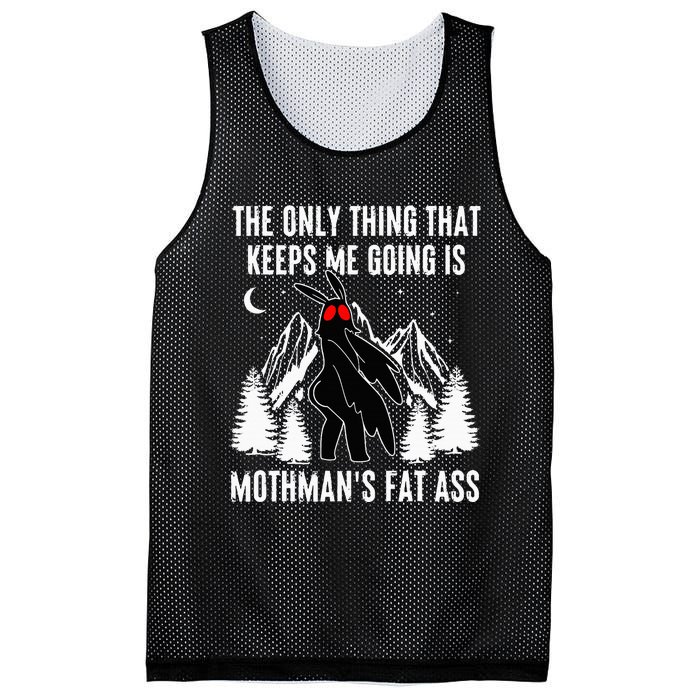 Funny Mothman Fat Ass Vintage Cryptid Mesh Reversible Basketball Jersey Tank