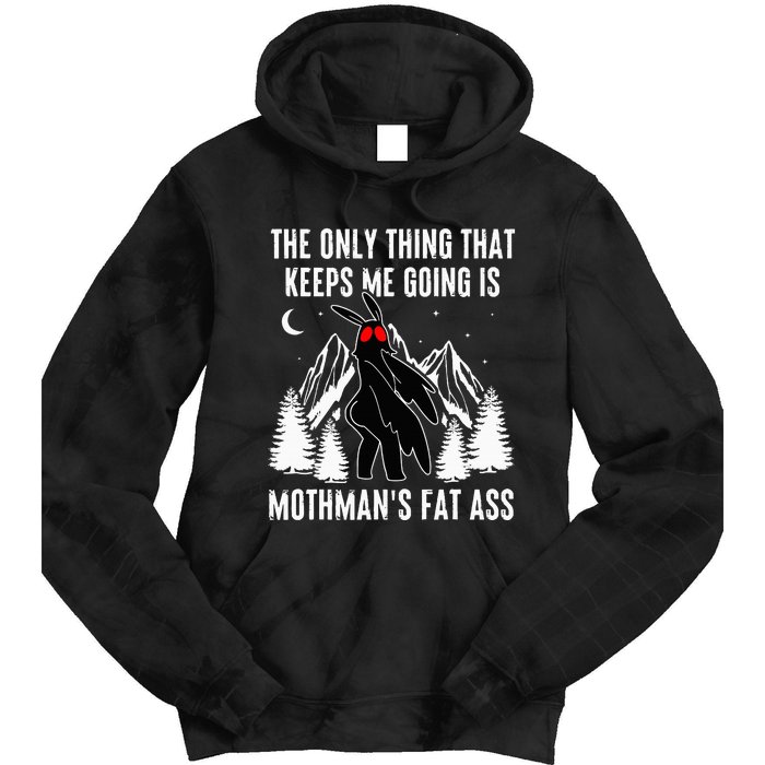 Funny Mothman Fat Ass Vintage Cryptid Tie Dye Hoodie