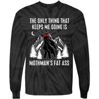 Funny Mothman Fat Ass Vintage Cryptid Tie-Dye Long Sleeve Shirt