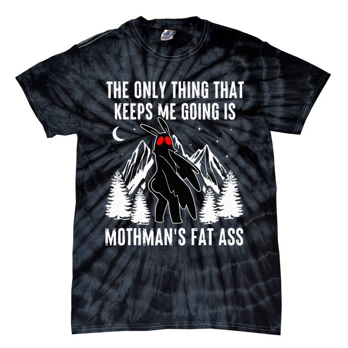 Funny Mothman Fat Ass Vintage Cryptid Tie-Dye T-Shirt