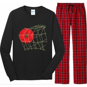 Funny Morocco Flag Retro Soccer Lover Football Fan Funny Gift Long Sleeve Pajama Set