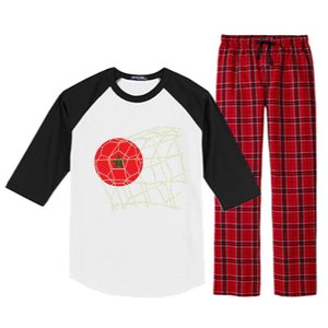 Funny Morocco Flag Retro Soccer Lover Football Fan Funny Gift Raglan Sleeve Pajama Set