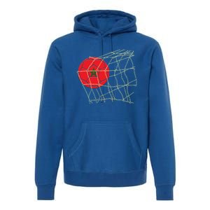 Funny Morocco Flag Retro Soccer Lover Football Fan Funny Gift Premium Hoodie