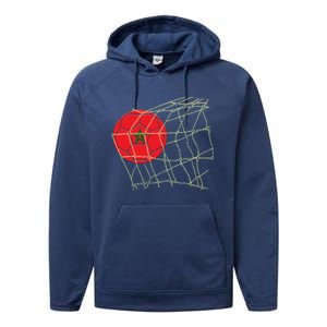 Funny Morocco Flag Retro Soccer Lover Football Fan Funny Gift Performance Fleece Hoodie