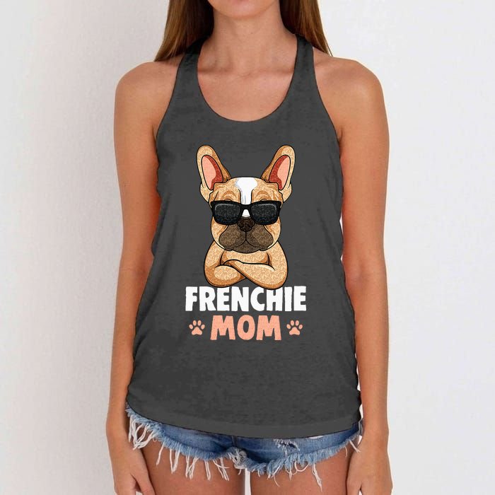 Frenchie Mom French Bulldog Dog Women's Knotted Racerback Tank