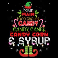 Four Main Food Groups Elf Buddy Christmas Pajama  Cooling Performance Crew T-Shirt