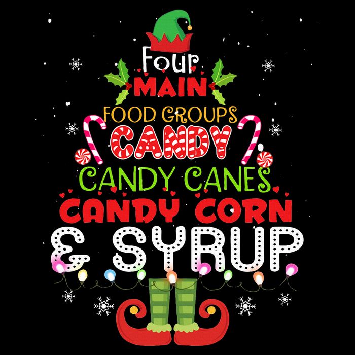 Four Main Food Groups Elf Buddy Christmas Pajama  Cooling Performance Crew T-Shirt