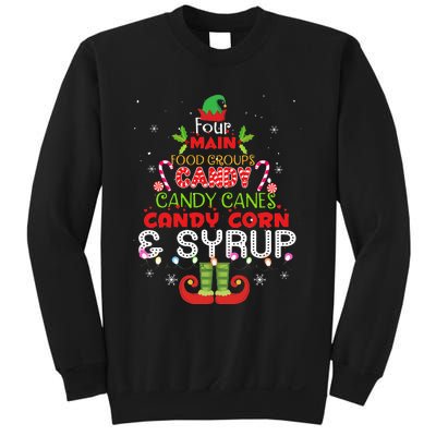 Four Main Food Groups Elf Buddy Christmas Pajama  Sweatshirt