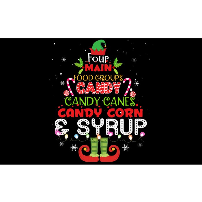 Four Main Food Groups Elf Buddy Christmas Pajama  Bumper Sticker