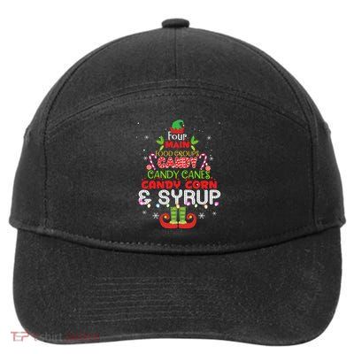 Four Main Food Groups Elf Buddy Christmas Pajama  7-Panel Snapback Hat