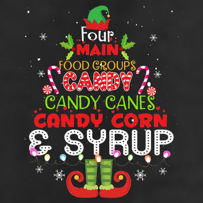 Four Main Food Groups Elf Buddy Christmas Pajama  Adult Drive Performance Visor