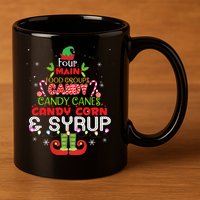 Four Main Food Groups Elf Buddy Christmas Pajama  11oz C Handle Ceramic Mug