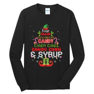 Four Main Food Groups Elf Buddy Christmas Pajama  Tall Long Sleeve T-Shirt