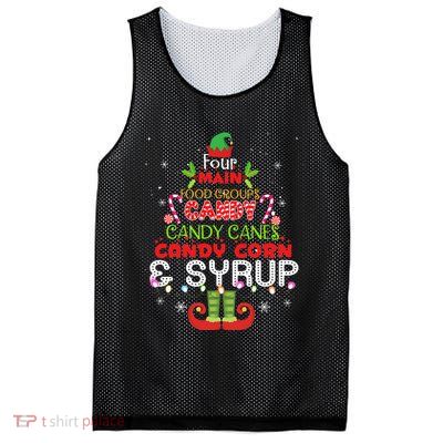 Four Main Food Groups Elf Buddy Christmas Pajama  Mesh Reversible Basketball Jersey Tank