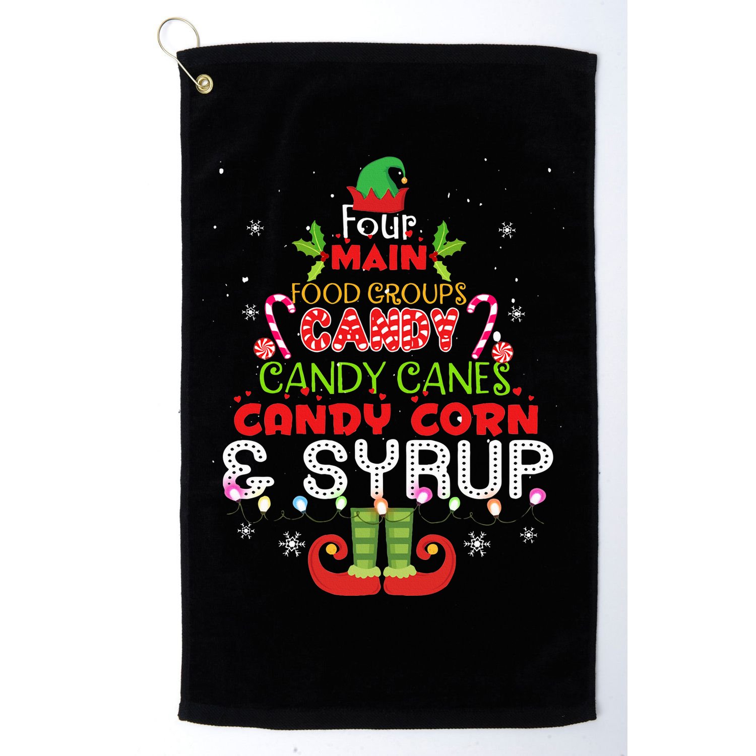 Four Main Food Groups Elf Buddy Christmas Pajama  Golf Towel
