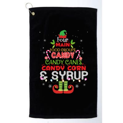 Four Main Food Groups Elf Buddy Christmas Pajama  Platinum Collection Golf Towel