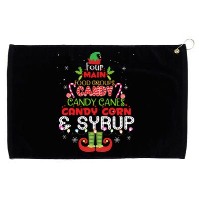 Four Main Food Groups Elf Buddy Christmas Pajama  Grommeted Golf Towel