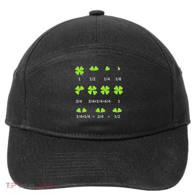 Funny Math Fraction Four Leaf Clover Teacher St Patricks 7-Panel Snapback Hat