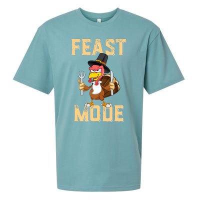 Feast Mode Funny Thanksgiving Holiday Turkey Sueded Cloud Jersey T-Shirt