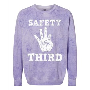 Funny Missing Finger Safety Third Fireworks July 4th Joke Colorblast Crewneck Sweatshirt