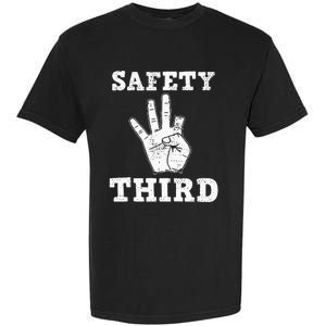 Funny Missing Finger Safety Third Fireworks July 4th Joke Garment-Dyed Heavyweight T-Shirt