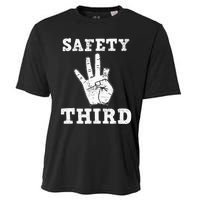 Funny Missing Finger Safety Third Fireworks July 4th Joke Cooling Performance Crew T-Shirt