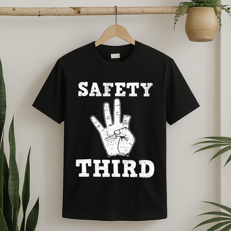 Funny Missing Finger Safety Third Fireworks July 4th Joke T-Shirt
