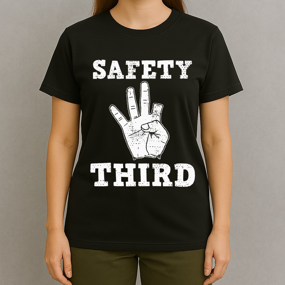 Funny Missing Finger Safety Third Fireworks July 4th Joke T-Shirt