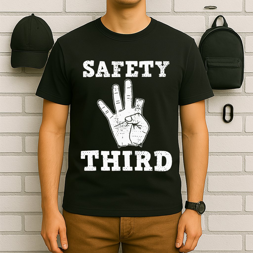 Funny Missing Finger Safety Third Fireworks July 4th Joke T-Shirt