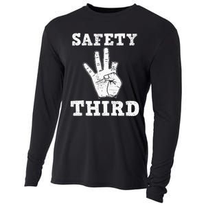 Funny Missing Finger Safety Third Fireworks July 4th Joke Cooling Performance Long Sleeve Crew